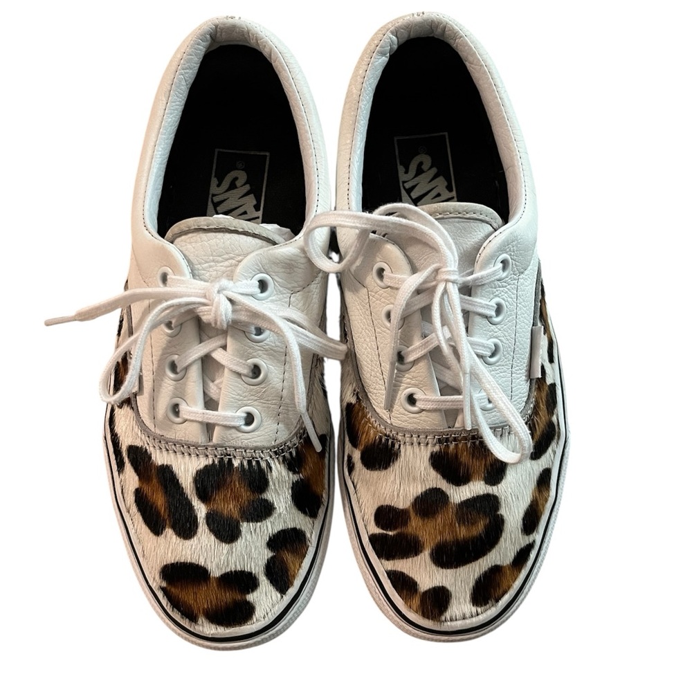 ✨VANS✨Era Calf Hair Leopard Print Leather Sneakers - Picture 3 of 8
